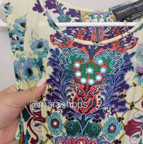 Hemant & Nandita Embroidered Canaria Maxi Dress - Picture 6 of 8